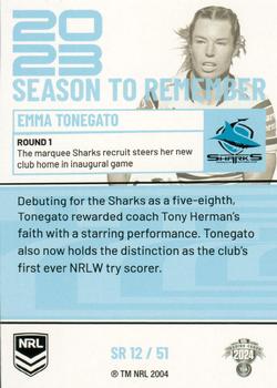 2024 NRL Traders Titanium - 2023 Season To Remember #SR12 Emma Tonegato Back